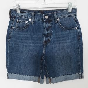 Gap high rise cuffed raw hem blue cotton jeans shorts New